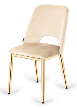 Krzesło tapicerowane GOTI CREAM VELVET GOLD