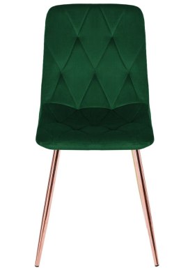 Krzesło tapicerowane BORGO VELVET GREEN FOREST ROSE GOLD