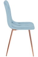 Krzesło tapicerowane BORGO VELVET LIGHT BLUE ROSE GOLD