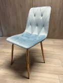 Krzesło tapicerowane BORGO VELVET LIGHT BLUE ROSE GOLD