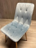 Krzesło tapicerowane BORGO VELVET LIGHT BLUE ROSE GOLD