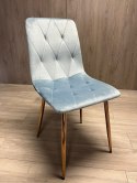 Krzesło tapicerowane BORGO VELVET LIGHT BLUE ROSE GOLD