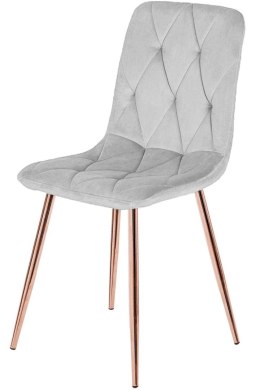 Krzesło tapicerowane BORGO VELVET LIGHT GREY ROSE GOLD