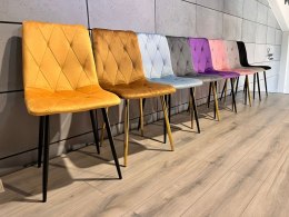 Krzesło tapicerowane BORGO VELVET MUSTARD