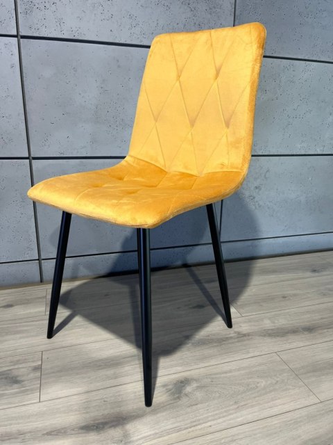 Krzesło tapicerowane BORGO VELVET MUSTARD