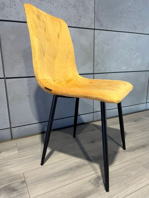 Krzesło tapicerowane BORGO VELVET MUSTARD