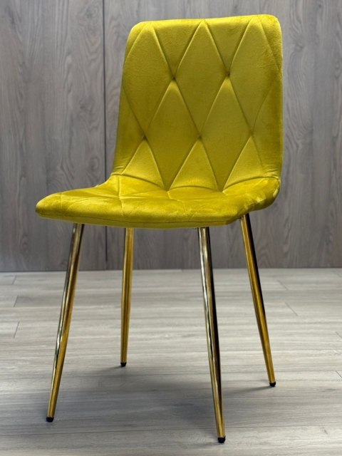 Krzesło tapicerowane BORGO VELVET OLIVE GOLD