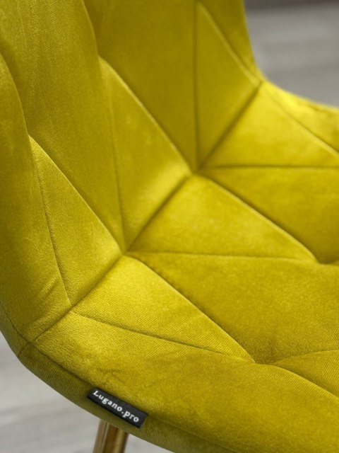 Krzesło tapicerowane BORGO VELVET OLIVE GOLD