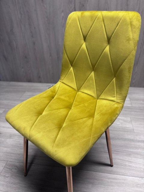 Krzesło tapicerowane BORGO VELVET OLIVE ROSE GOLD