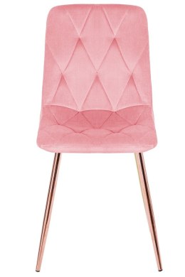 Krzesło tapicerowane BORGO VELVET PINK ROSE GOLD