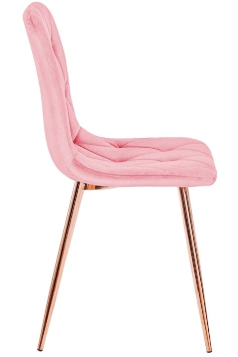 Krzesło tapicerowane BORGO VELVET PINK ROSE GOLD