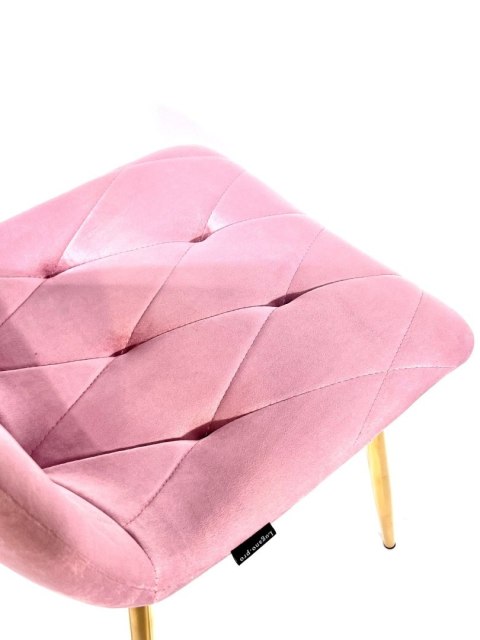 Krzesło tapicerowane BORGO VELVET PINK ROSE GOLD
