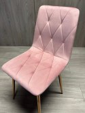 Krzesło tapicerowane BORGO VELVET PINK ROSE GOLD