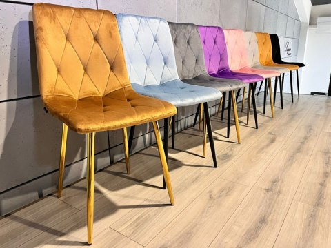 Krzesło tapicerowane BORGO VELVET SAND SILVER