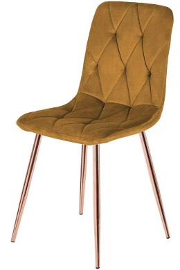 Krzesło tapicerowane BORGO VELVET TRUFLE ROSE GOLD