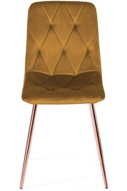 Krzesło tapicerowane BORGO VELVET TRUFLE ROSE GOLD