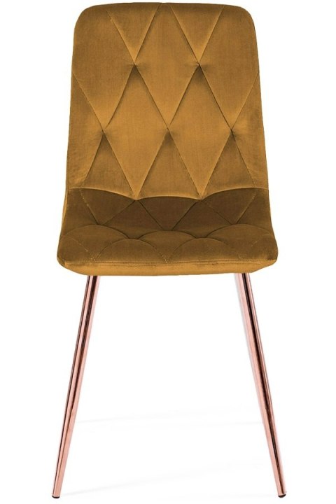 Krzesło tapicerowane BORGO VELVET TRUFLE ROSE GOLD