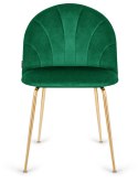 Krzesło tapicerowane CAMILA GREEN VELVET GOLD