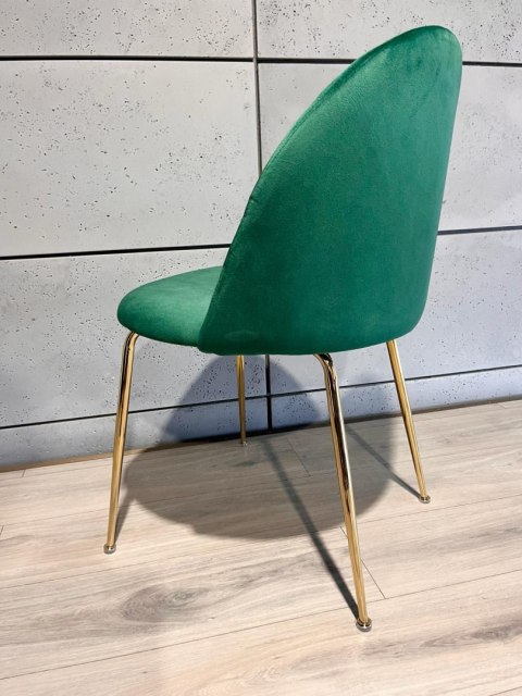Krzesło tapicerowane CAMILA GREEN VELVET GOLD