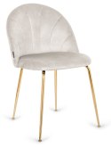 Krzesło tapicerowane CAMILA GREY VELVET GOLD
