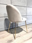 Krzesło tapicerowane CAMILA GREY VELVET GOLD