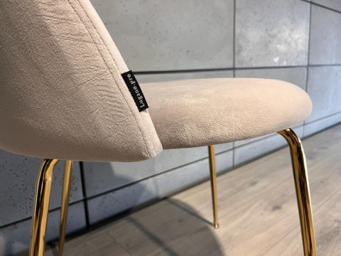 Krzesło tapicerowane CAMILA GREY VELVET GOLD