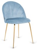 Krzesło tapicerowane CAMILA LIGHT BLUE VELVET GOLD