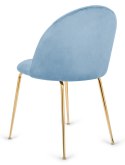 Krzesło tapicerowane CAMILA LIGHT BLUE VELVET GOLD