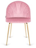 Krzesło tapicerowane CAMILA PINK VELVET GOLD