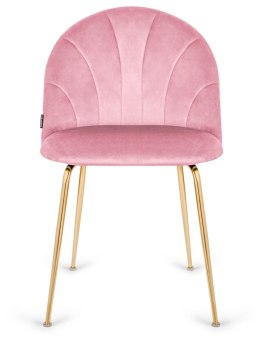 Krzesło tapicerowane CAMILA PINK VELVET GOLD