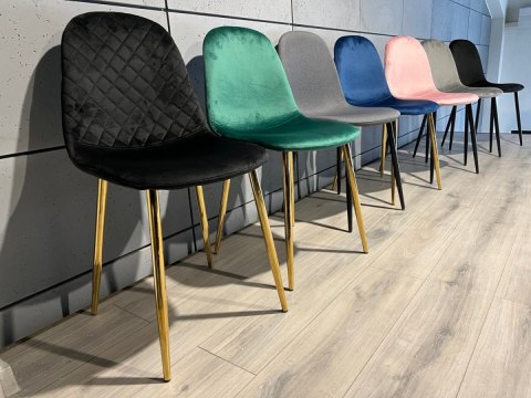 Krzesło tapicerowane CARO VELVET BLUE II GATUNEK