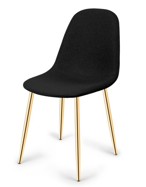 Krzesło tapicerowane GIULIA BLACK FABRIC GOLD