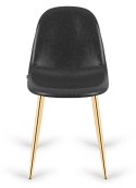 Krzesło tapicerowane GIULIA BLACK PU GOLD