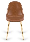 Krzesło tapicerowane GIULIA BROWN PU GOLD