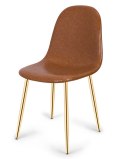 Krzesło tapicerowane GIULIA BROWN PU GOLD
