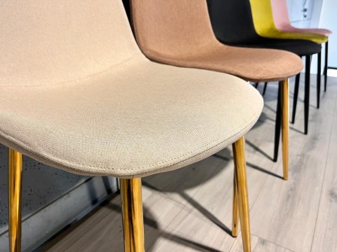 Krzesło tapicerowane GIULIA CREAM FABRIC GOLD