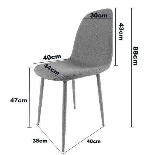 Krzesło tapicerowane GIULIA FABRIC LIGHT GREY