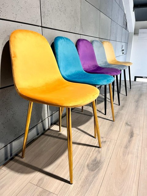 Krzesło tapicerowane GIULIA HONEY VELVET GOLD