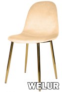 Krzesło tapicerowane GIULIA IVORY VELVET GOLD