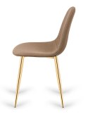 Krzesło tapicerowane GIULIA LATTE FABRIC GOLD