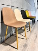 Krzesło tapicerowane GIULIA LATTE FABRIC GOLD