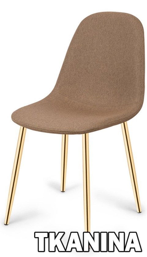 Krzesło tapicerowane GIULIA LATTE FABRIC GOLD