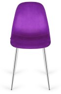 Krzesło tapicerowane GIULIA PURPLE VELVET SILVER