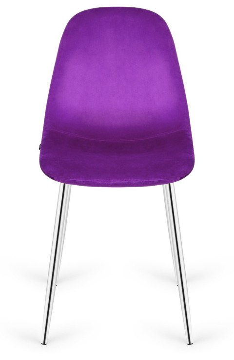 Krzesło tapicerowane GIULIA PURPLE VELVET SILVER