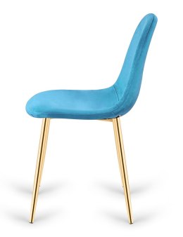 Krzesło tapicerowane GIULIA SEA BLUE VELVET GOLD