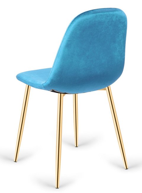 Krzesło tapicerowane GIULIA SEA BLUE VELVET GOLD