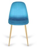 Krzesło tapicerowane GIULIA SEA BLUE VELVET GOLD