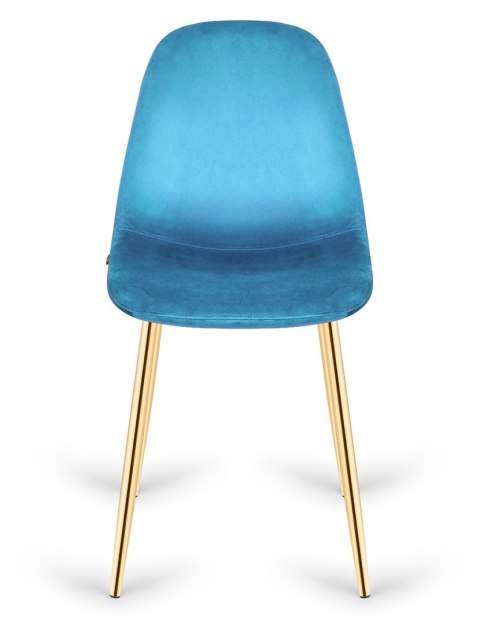 Krzesło tapicerowane GIULIA SEA BLUE VELVET GOLD