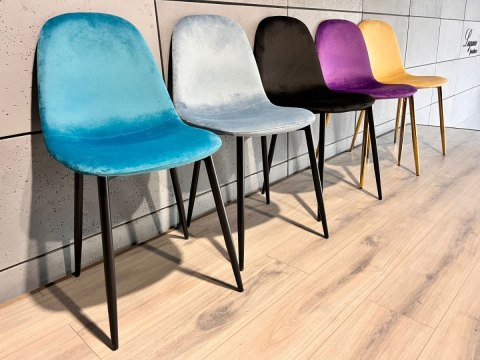 Krzesło tapicerowane GIULIA SEA BLUE VELVET