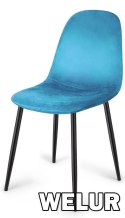 Krzesło tapicerowane GIULIA SEA BLUE VELVET